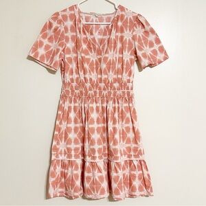 Cracker Barrel Kate and Sam NWOT Coral Tye Dye Patterned Cotton Casual Dress